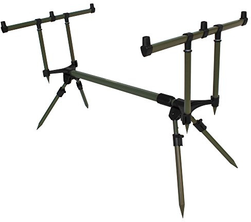 Angel Domäne Transformer Carp Rod Pod für 3 Ruten | Stabiles Aluminium, Ausziehbar 84-134cm, Goal Post Buzzer Bars, Quick Locks, Individuell verstellbare Beine