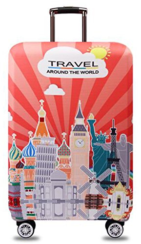 YEKEYI Reise Suitcase Protector Reißverschluss Koffer Abdeckung Waschbar Drucken Gepäck Abdeckung 18-32 Zoll (05Pink, L)