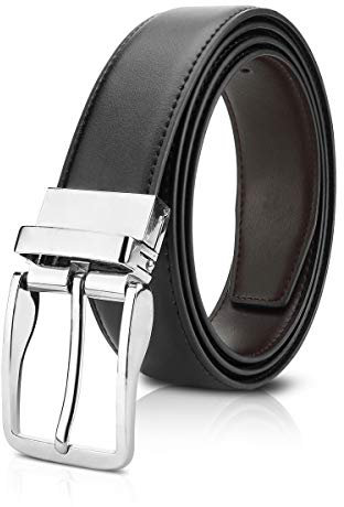 LumiSyne Herren Ledergürtel Echt Leder Wendegürtel 360°Gedreht Schnalle Verstellbarer Breiter Gürtel Schwarz Braun Gürtel Für Anzug Jeans