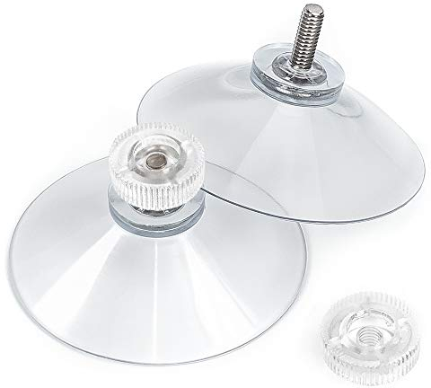 schildEVO Saugnäpfe Ø 50 mm | M4 Gewinde – Länge 10 mm | V2A Edelstahl | Rändelmutter | DHL-Versand | HOCHWERTIG - Made in Germany (Transparente Rändelschrauben, 20)