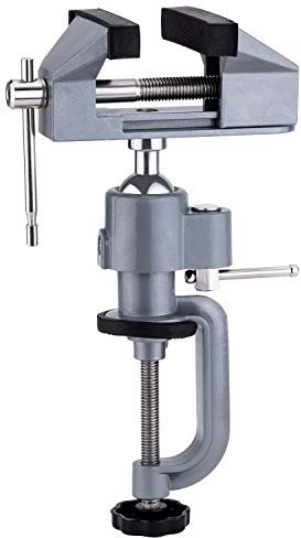 LESOLEIL Mini Schraubstock, 360° Drehbar Klemmbacken Werkbank Tischschraubstock aus Aluminiumlegierung mit 0-50 mm Spannweite Klemmbacken für Fixieren von Werkstück