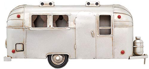 38cm Retro Camper Caravan Wall Mounted Tin Model | Vintage Metal American Airstream Trailer Hanging Decoration | Home Office Wall Art