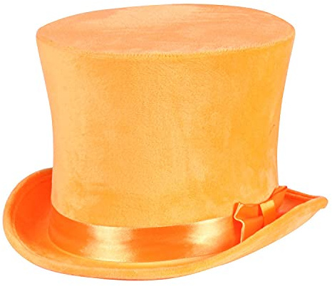 WOOOOZY NEU Hut Zylinder Flair Deluxe, neon-orange, Samtzylinder für Kopfweiten 57-58cm