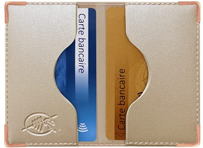 Color Pop® Etui 2 Cartes bancaires blindé (Anti-RFID) - Fabrication française - Protection des données bancaires (Perle - PVC Métal) - 9,7 x 6,5 x 0,5 cm