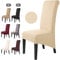 Stuhlhussen 4 Stück Elegante Stuhlbezüge Stretch Stuhlbezug Elastische Spandex XL Stuhlhussen Universal Stretchhusse Abnehmbare Waschbar Stuhlbezug für Hotel ,große Esszimmerstühle(4 Stück,Beige)-XL