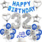 Luftballon 32. Geburtstag mann blau deko Folienballon 32 jahre Geburtstags deko mann männer blau set happy Birthday 32th Geburtstagsdeko 32 mann Ballon 32 jahre Geburtstag mann Dekoration set(32)