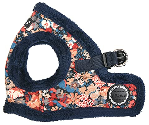 Puppia Brustgeschirr für kleine und mittelgroße Hunde - Gianni Harness B - verstellbar und komfortabel Navy Blau S