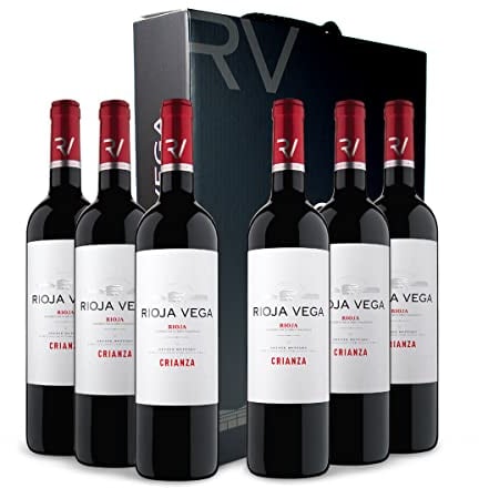 Rioja Vega - Vino Tinto Rioja Crianza - Estuche de 6 Botellas x 750 ml - D.O. Rioja - Tempranillo y Graciano - 12 Meses en Barricas de Roble Americano