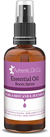 Raumspray mit Bergamotte- und Lavendelöl, aromatischer Lufterfrischer mit natürlichen ätherischen Ölen, 100 ml
