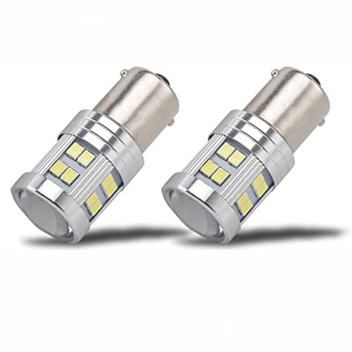 PYRJIN Ba15s P21w led 12V 24V 1156 Bombillas, 6W Blanco 6000K, Con Lente Proyector, para Luz de Marcha trás, Luces Traseras, Luces diurnas, 2pcs. GarantíA De Un Año.
