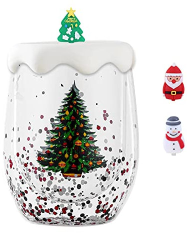 Taza de Navidad con Patrón de Árbol, 300ml - Taza de Té y Leche Anti-escaldado para Mujeres, Hombres, Niñas y Niños - Regalo Festivo