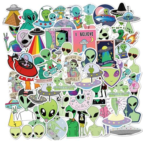 NUOBESTY 2sätze Wasserdichten Cartoon Aliens Aufklebern Selbstklebende Diy Sticker Für Koffer Laptops Und Notebooks Für Kreative Bastelprojekte
