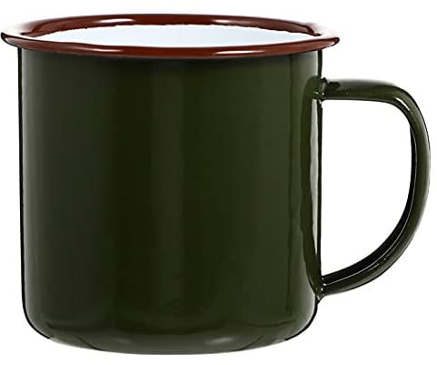 DOITOOL Camping Geschirr Camping Geschirr Saft Bier Tragbar Griff Beschichtete Tragbare Vintage-Emaille- – Picknick-Fischergläser Im Innenbereich Schokolade Stapelbar Schwarz Rustikal Bunt Tasse