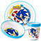 Sonic The Hedgehog - Juego de 3 vajillas reutilizables bicolor para niños, platos y vasos, sin BPA