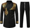 LucMatton Tenue 2 pièces pour homme - Chemise boutonnée à manches longues et pantalon - Costume ethnique traditionnel, S