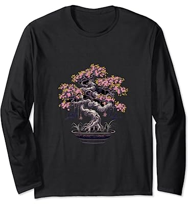 Orchidee Blume Bonsai Japanische Baumpflanzen Gartenarbeit Langarmshirt