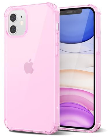 Svanove for iPhone 11 Case Clear, Transparent Jelly Protective Silicone Phone Case with Design for Women Girly Cute Simple, Thin Slim Fit Soft Flexible TPU Shockproof Bumper, Clear Pink