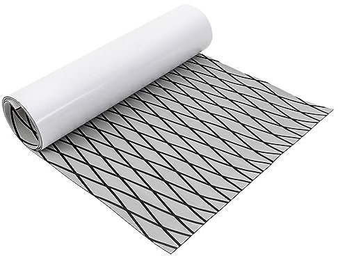 EVA Schaumboot Deck Bodenbelag Matte Teak Decking Marine Boot Bodenbelag Selbstklebender Deckteppich für Boote Yacht Marine Bodenbelag 94'' x 35'' (Grau)