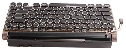 Haofy Mechanical Keyboard, 83 Keys Waterproof Scratch Resistant Mechanical Typewriter Keyboard for Tablet (Wood Grain Color)
