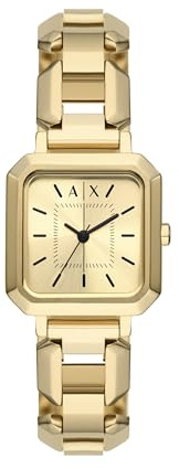 AX Armani Exchange Women's Watch, Square Watch for Women with Stainless Steel or Leather Band