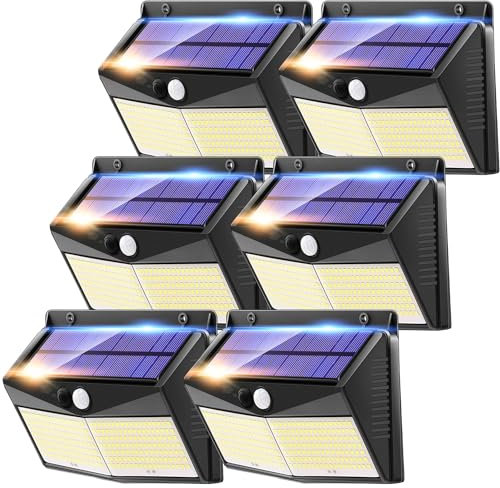 One Fire Solar Lights - 248 LED Outdoor Wall & Garden Security Lights, 3 Modes, Motion Sensor, 2200mAh, IP65 Waterproof