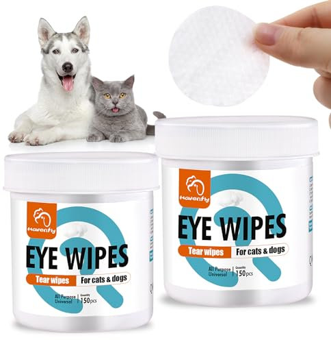 Havenfly Pet Wipes for Cats & Dogs, Grooming Wipes for Eyes, Paws, Ears, Nose, Unscented Soft Pet Tear Stain Remover Wipes 300 Pads