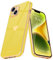 Teageo for iPhone 14 Plus Case Cute Heart Pattern for Women Girls Slim Luxury Bling Plating Soft TPU Anti-Scratch Shockproof Bumper Phone Case for iPhone 14 Plus, Yellow