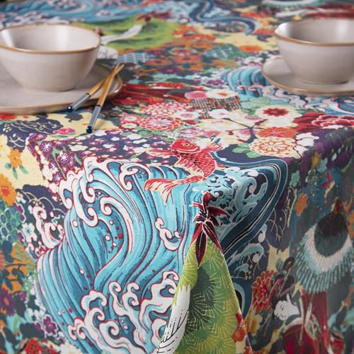 Excelsa Kimono Tischdecke, rechteckig, 70% Baumwolle und 30% Polyester, 140 x 240 cm, orientalisches Dekor