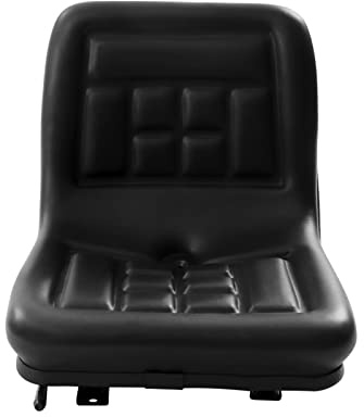 DUIBAII Siège de tondeuse universel compact à haut dossier, siège de tracteur à gazon, siège noir avec motifs de boulons de montage