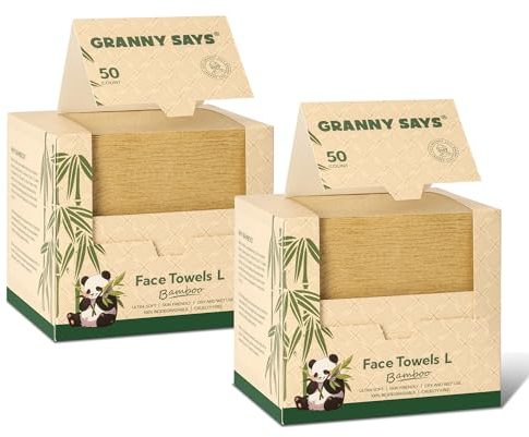 GRANNY SAYS XL Face Wipes, 100 Count, Soft Face Cloths, Disposable Facial Towels for Oily Skin, Makeup Removing