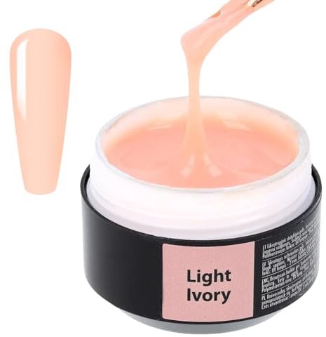 SINCERO SALON Aufbaugel für Gelnägel Color - Light Ivory - 2in1 Builder Gel für Nägel - UV Gel Nägel für Nagelverlängerung Verstärkung - Perfekt für Nägel Selber Machen - Farbgel für Gelnägel - 15ml