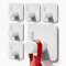 Auxmir 6 Piezas Ganchos Adhesivos para Pared, Acero Inoxidable, Colgador Toallas sin Taladro, Autoadhesivo Extrafuerte, Colgador Adhesivo para Baño Cocina Albornoz Trapos, Blanco