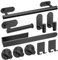 AIKER Toalleros de Baño Sin Taladro,Versión Completa Juego de Toallero de Baño 10PCS,Acero Inoxidable SUS304 de Espesada Accesorios Baño para Mueble Baño o Colgador Pared Decoracion baño-Negro