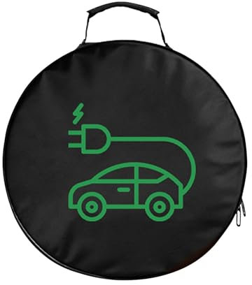 Vehicle Charging Cable Bag - Electric Vehicle Charging Cable Bag with Handle Large Capacity Vehicle Charger Cable | Double Zipper, EV Extension Cable and Adapter Case for Au, Round, see description,