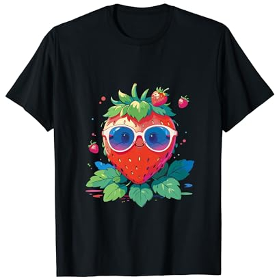 Erdbeere mit Sonnenbrille fröhliches Design für den Sommer T-Shirt