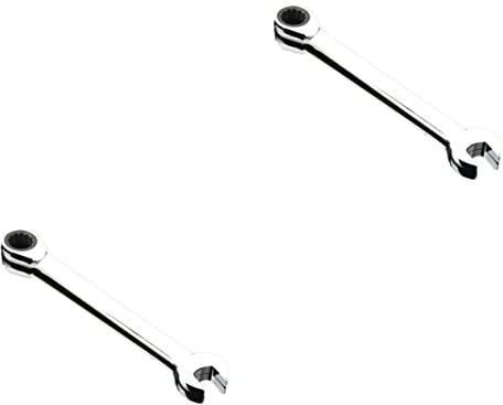 WOONEKY 2pcs 10mm Dual Heads Double Offset Ring Spanner Ratchet Wrench Multifunctional Combination Wrench for Home and Factory Use