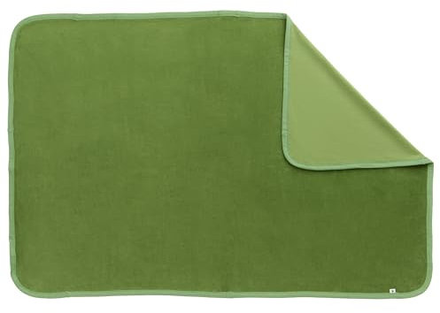 Leela Cotton Nicky Decke Babydecke Bio-Baumwolle Erstlingsdecke Schmusedecke Kuscheldecke (Oliv-Grün)