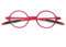 KoKoBin Retro Lesebrille Herren und Damen runde Lesehilf Sehhilfe Brille TR90 Vollrahmenbrille (Rot, 1, Dioptrien)