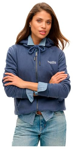 Superdry Damen Leicht aufgeraute Essential Logo Kapuzenjacke Mariner Marineblau 38