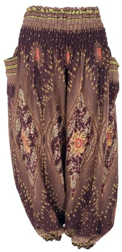 Luftige XL Pluderhose für starke Frauen, plus size, Yogahose, braun