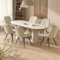 Hawthyhome Esszimmerstühle 6er Set | Polsterstühle mit 5 cm Sitzkissen • künstlicher Stoff Dining Chair • Küchenstuhl mit Rückenlehne • Moderne Sessel • Metallbeine • Beige FU01043BE-6