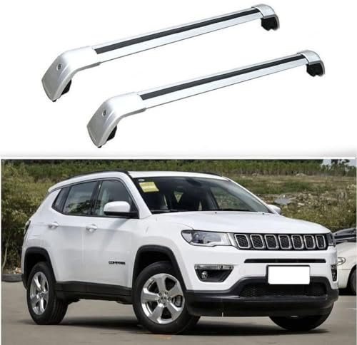 HIOMAQ Auto Dachträger für Jeep Compass 2017-2022, Aluminium Dachgepäckträger Querträger Einfache Installation Verstellbare Zubehör,B