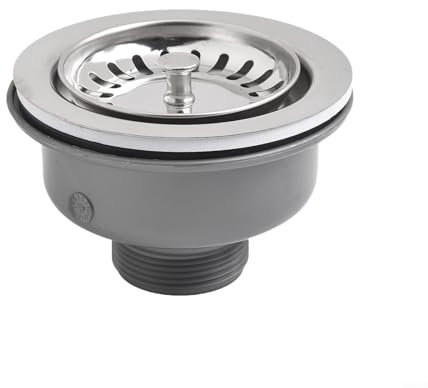 Stainless Steel Kitchen Sink Strainer 110mm Double Filter Drainage Trap PP PVC Material High Temperature Resistant