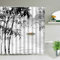 JGGXHM Rideau de Douche Paysage Peinture à l'encre Rideaux de Salle de Bain Bambou Vert Paysage Naturel Fond décoration Murale écrans Crochets 100x190cm/WxH Rideaux Douche