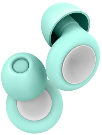 Tapones Oídos Ruido Dormir, Tapones para Dormir Anti Ronquidos y Conciertos, Tapones para Oídos Reutilizables, Ideales para Músicos, DJs, Dormir y Ambientes Ruidosos(Blanco + verde)