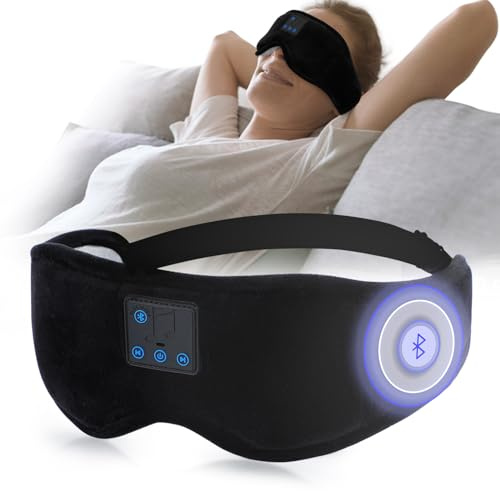 GNEGNI LIFE Bluetooth 5.4 Sleep Mask Headphones | 3D Soft Music Eye Mask with 10 Hrs Playtime for Side Sleepers,Shift Work,Restful Sleep Headphones for Travel/Office/Meditation