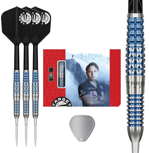 Target Japan Sereno G2 Steel Tip Darts with Kflex, 23G/25G |90% Wolfram-Dart-Set, K-Flex-Flügel und Schäfte Nr. 6, Swiss Storm Nano-Spitzen, Spieler Toru Suzuki Gen 2, Aufbewahrungsdose