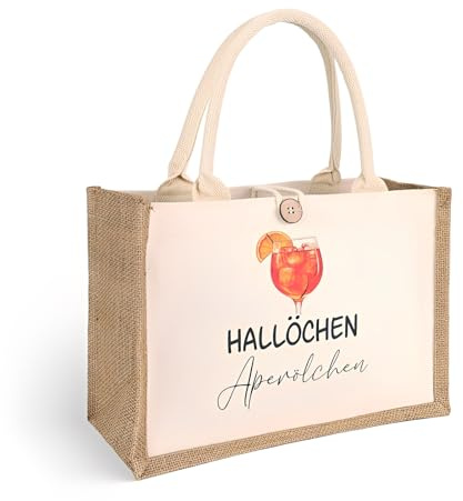 Regerly Aperol Geschenk Tasche, Aperol Jutetasche für Frau Nachhaltige Einkaufstasche Shopper für Damen Mutter Freundin Kollegin und Aperol-Liebhaber
