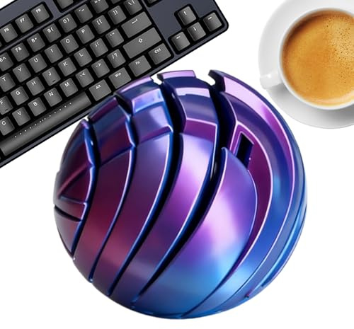 3D Printed Gear Sphere Fidget Toy - Mechanical Desk Ornament Stress Relief Spinner for Adults Kids Students Office Study Focus Home Work Travel Long Commute Break Time