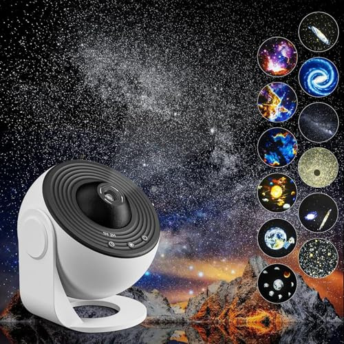 Planetarium® Projecteur Ciel Etoile Planetarium Projecteur Galaxie avec 13 Disques de Film, Veilleuse Projecteur Réglage de Rotation à 360°pour Chambre Plafond Cadeaux Enfants Adultes